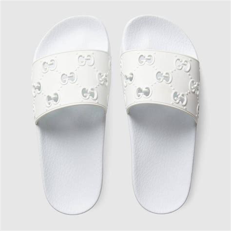 gucci all white slides|Gucci slides white cheap.